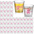 Nuogo Breast Cancer Pink Plastic Shot Glasses 2.87oz 100 Pcs Clear Pink by Deal US
