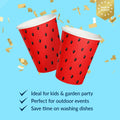 PAW Decor Collection Disposable Paper Cups 8.5oz 50-Pack Watermelon Theme by Deal US