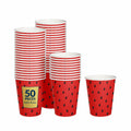 PAW Decor Collection Disposable Paper Cups 8.5oz 50-Pack Watermelon Theme by Deal US