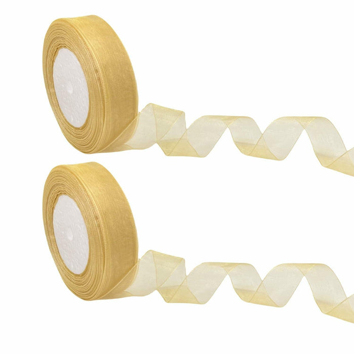 BEAUTOPE Sheer Organza Chiffon Ribbon 1in x 100yd White Polyester by Deal US