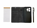 MOJO-HOME Notepad Wallet Phone Case w Pen for iPhone 13 Pro Black by Deal US