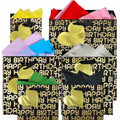 suosicn 8 Pack Black Embossed Metallic Polka Dot Paper Gift Bags with Handles by Deal US