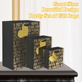 suosicn 8 Pack Black Embossed Metallic Polka Dot Paper Gift Bags with Handles by Deal US