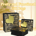 suosicn 8 Pack Black Embossed Metallic Polka Dot Paper Gift Bags with Handles by Deal US