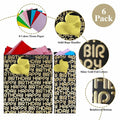 suosicn 8 Pack Black Embossed Metallic Polka Dot Paper Gift Bags with Handles by Deal US