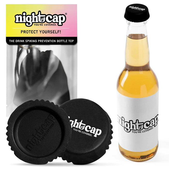 Nightcap Drink Spiking Prevention Bottle Caps Silicone Beer Wine 2 Pack by Deal US