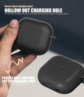 Seltureone AirPods 4 Case Soft Silicone Shockproof w/ Keychain Black by Deal US