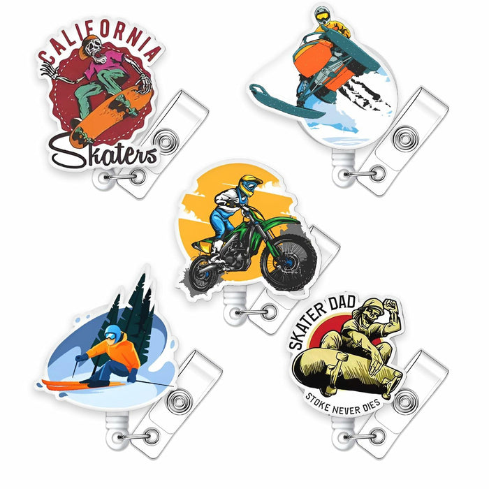 Ldcttcy 5 Pcs Retractable Badge Reel Name Tag ID Clip Holder Cute Animals by Deal US