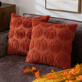 COSIBONO Pumpkin Fall Throw Pillow Covers 18x18 Set of 2 Caramel Embroidery by Deal US