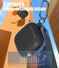 Seltureone AirPods 4 Case Soft Silicone Shockproof w/ Keychain Black by Deal US