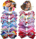 Eyegla Girls 5 Inch Grosgrain Ribbon Hair Bows Clips Pack of 12 Rainbow by Deal US