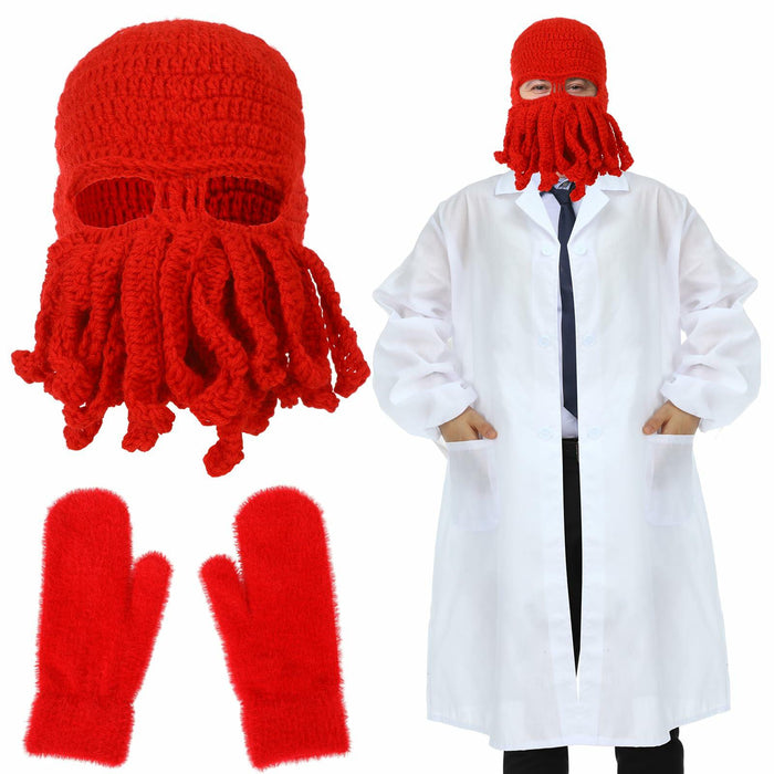 Newcotte Adult Lobster Doctor Costume Set Red White 3 Pcs by Deal US