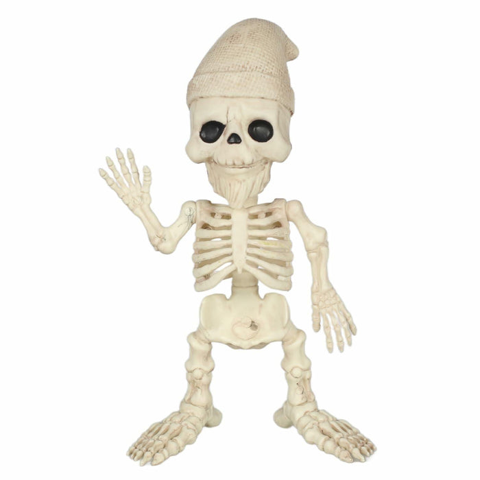 Seasons 12" Skeleton Gnome Figurine Halloween Decoration White Plastic by Deal US