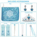 Tackview Girls Princess Costume Dress Blue with Handbag Crown Wand Size M by Deal US