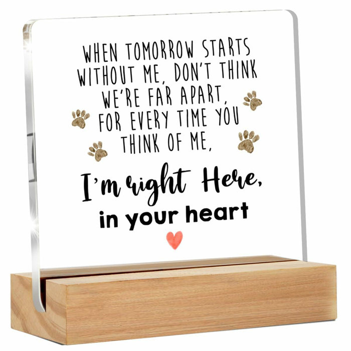 GTGIC Dog Memorial Gifts Clear Acrylic Desk Sign 4x4 Inches Polychrome by Deal US