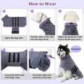 Periflowin Dog Drying Coat Bathrobe Towel Microfiber Blue-1 Size M by Deal US