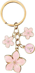 AYYSHULAN Pink Cute Enamel Flower Initial Letter Bag Charm Keychain D Free Size by Deal US