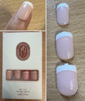 White French Tip Press On Nails Short Square Clear Pink Glossy 24 Pcs by Deal US