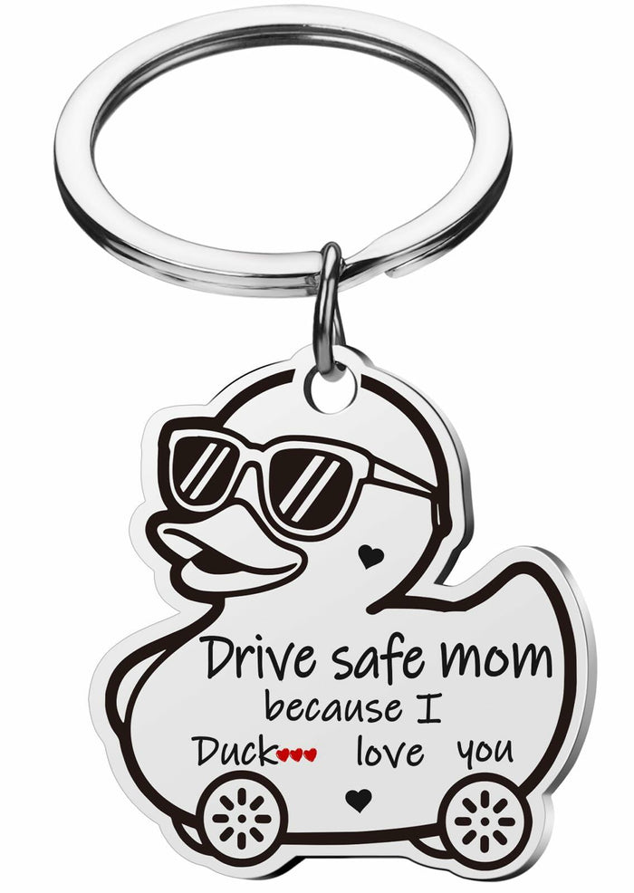 XgiftCreat Drive Safe Mom Keychain Small Letter Print Animal Pattern by Deal US
