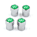 ACCRETION Chrome Brass Valve Stem Caps N2 Nitrogen Logo 4 pcs Red/Silver by Deal US