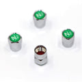 ACCRETION Chrome Brass Valve Stem Caps N2 Nitrogen Logo 4 pcs Red/Silver by Deal US