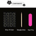 Red French Press On Nails Almond Medium Glossy Bow Pearl 24 Pcs by Deal US