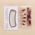 Red French Press On Nails Almond Medium Glossy Bow Pearl 24 Pcs by Deal US