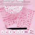 kikonoke 3D Butterfly Nail Stickers Laser Pink Sun Moon Star 4 Sheets by Deal US