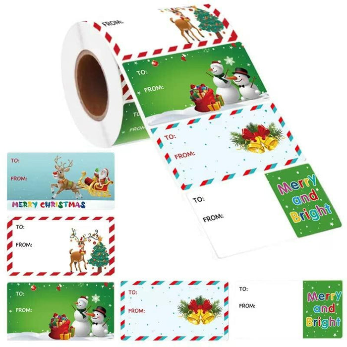 Taeekiy Christmas Gift Tag Stickers 300 Pcs Kraft Self Adhesive 2x3 by Deal US