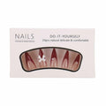 Red French Press On Nails Almond Medium Glossy Bow Pearl 24 Pcs by Deal US