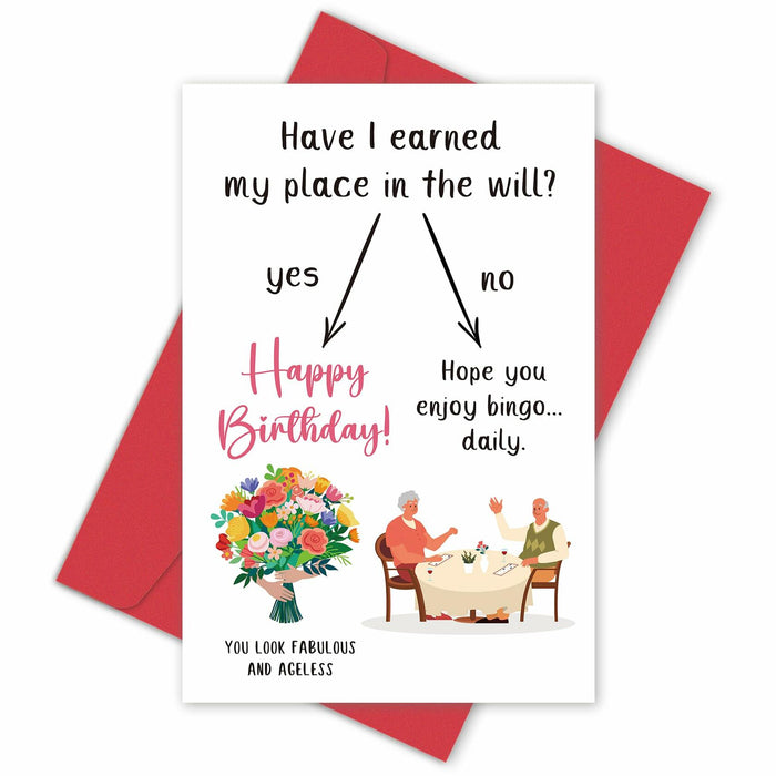 BINVASDS Funny Birthday Card for Mom Grandma Women 50th-90th Age Humor White by Deal US