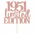Yetxel Limited EDITION 1951 75th Birthday Cake Topper Rose Gold Glitter by Deal US