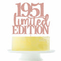 Yetxel Limited EDITION 1951 75th Birthday Cake Topper Rose Gold Glitter by Deal US