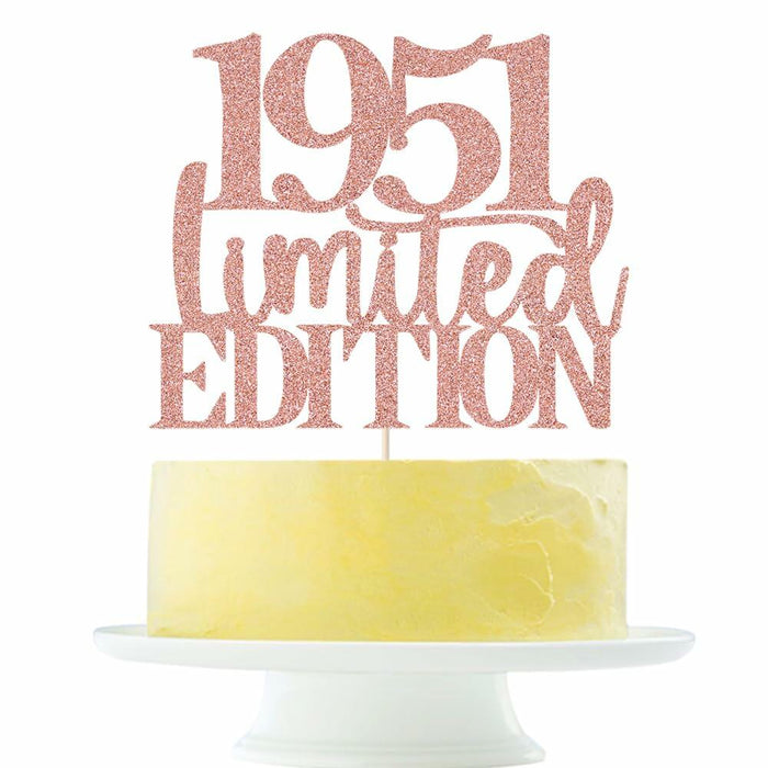Yetxel Limited EDITION 1951 75th Birthday Cake Topper Rose Gold Glitter by Deal US