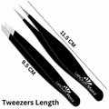 Sharp Pointy Eyebrow Tweezers Set Precision Slanted Black Facial Hair Tool by Deal US