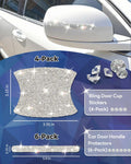 MUPEAK Car Door Handle Protector 10PCS White Sparkling Rhinestone Universal by Deal US
