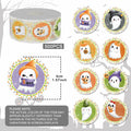 ZAEW Halloween Sticker Roll 500pcs 1.5" Colored Ghosts Round Decals by Deal US