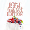 Yetxel Limited EDITION 1951 75th Birthday Cake Topper Rose Gold Glitter by Deal US