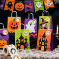 ZAEW Halloween Sticker Roll 500pcs 1.5" Colored Ghosts Round Decals by Deal US