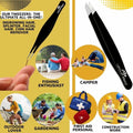 Sharp Pointy Eyebrow Tweezers Set Precision Slanted Black Facial Hair Tool by Deal US