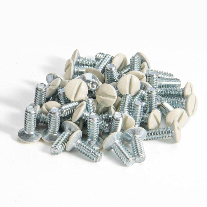 Henne Bery 3/8" 6-32 Thread Oval Head Wall Plate Screws 50 Pack Light Almond by Deal US