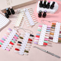 Qulkws 6 Sets 216 Tips Clear Double Layer Nail Color Swatch Practice Chart by Deal US
