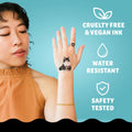 Tattly Metallic Festival Temporary Tattoos 20 Pieces Skin-Safe Vegan Ink by Deal US
