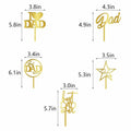 Yetxel Gold Flash Acrylic Happy Birthday Dad Cake Topper Set of 10 by Deal US