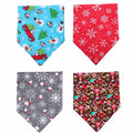 KZHAREEN 4 Pack Christmas Dog Bandana Reversible Cotton Multicolor Large by Deal US