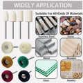 VZLQZJMKY 114 Pcs Wool Polishing Wheel Kit Rotary Tools 1/8" Shank Resin by Deal US