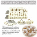 VZLQZJMKY 114 Pcs Wool Polishing Wheel Kit Rotary Tools 1/8" Shank Resin by Deal US
