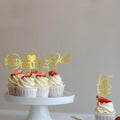 Yetxel Gold Flash Acrylic Happy Birthday Dad Cake Topper Set of 10 by Deal US