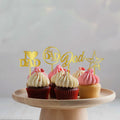 Yetxel Gold Flash Acrylic Happy Birthday Dad Cake Topper Set of 10 by Deal US