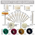 VZLQZJMKY 114 Pcs Wool Polishing Wheel Kit Rotary Tools 1/8" Shank Resin by Deal US